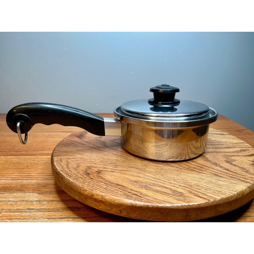 Vintage 1 QT Saladmaster T304S Surgical Stainless Steel Saucepan  with Vapo Lid